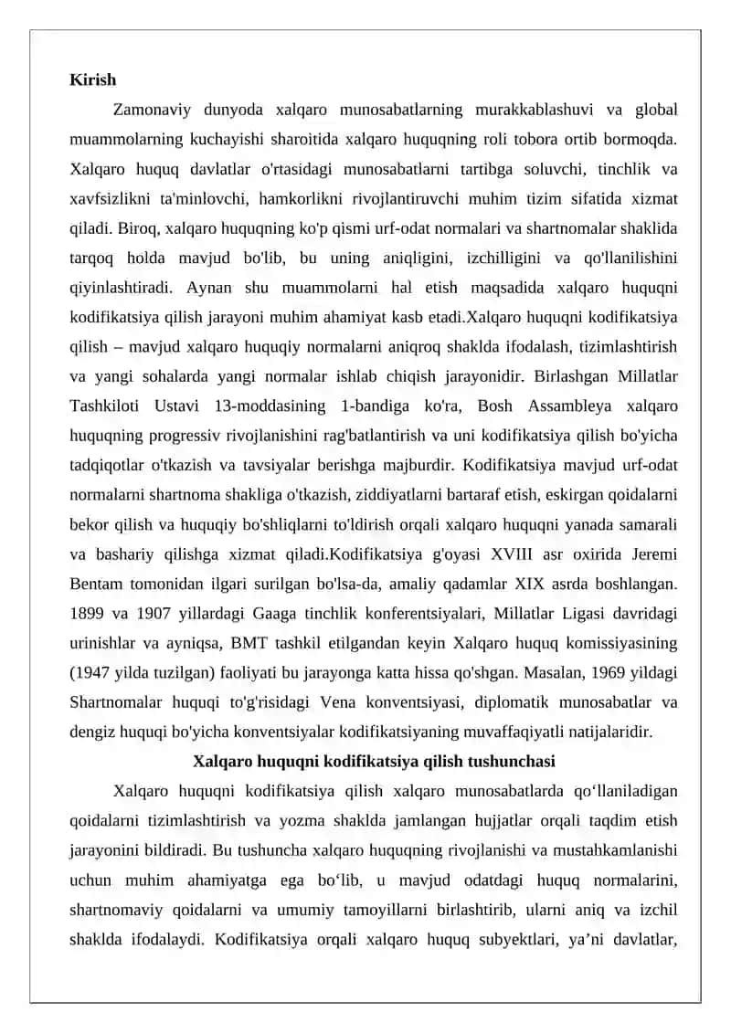 Xalqaro huquqni kodifikatsiya qilish 2