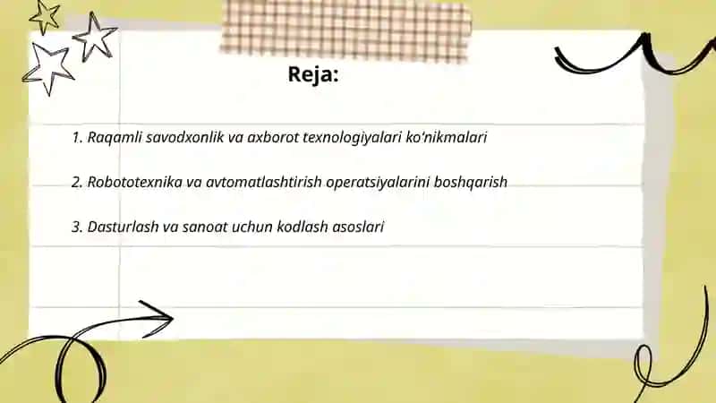 Zamonaviy texnologiyalarni ishchi kuchiga va ishlab chiqarishga boʻlgan talablari 2
