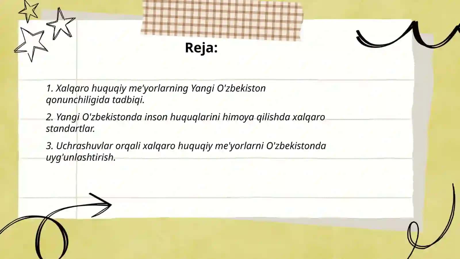 Xalqaro xuquqiy meʼyorlar uygʻunlashuvi Yangi Oʻzbekiston isloxotlarida 2