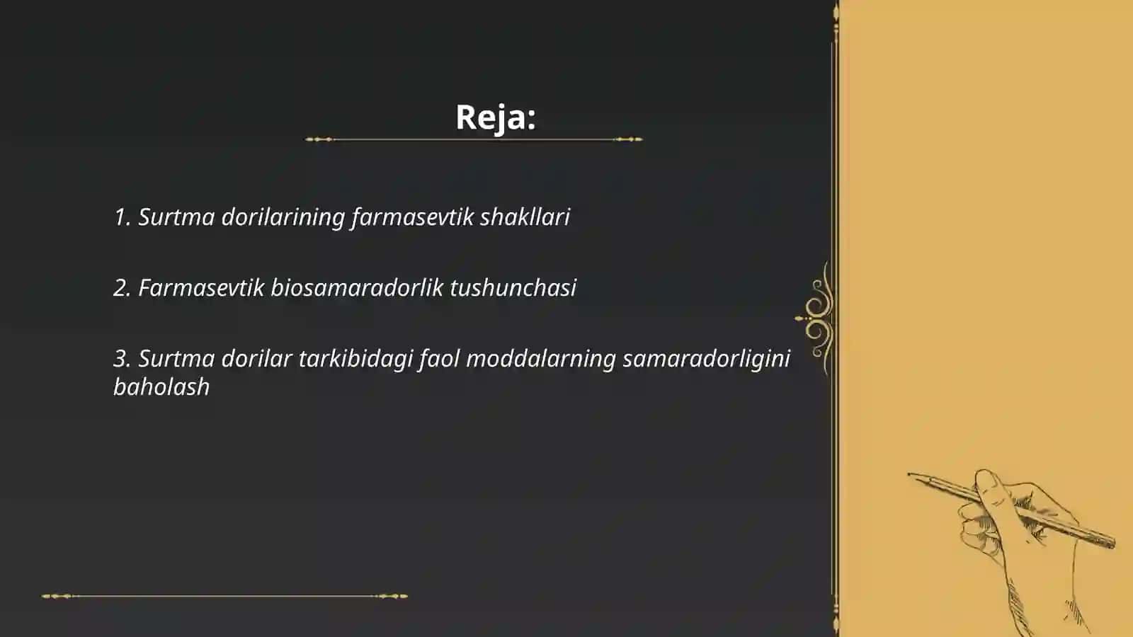 Surtma dori shakllarida farmasevtik biosamaradorlikni aniqlash usullari 2