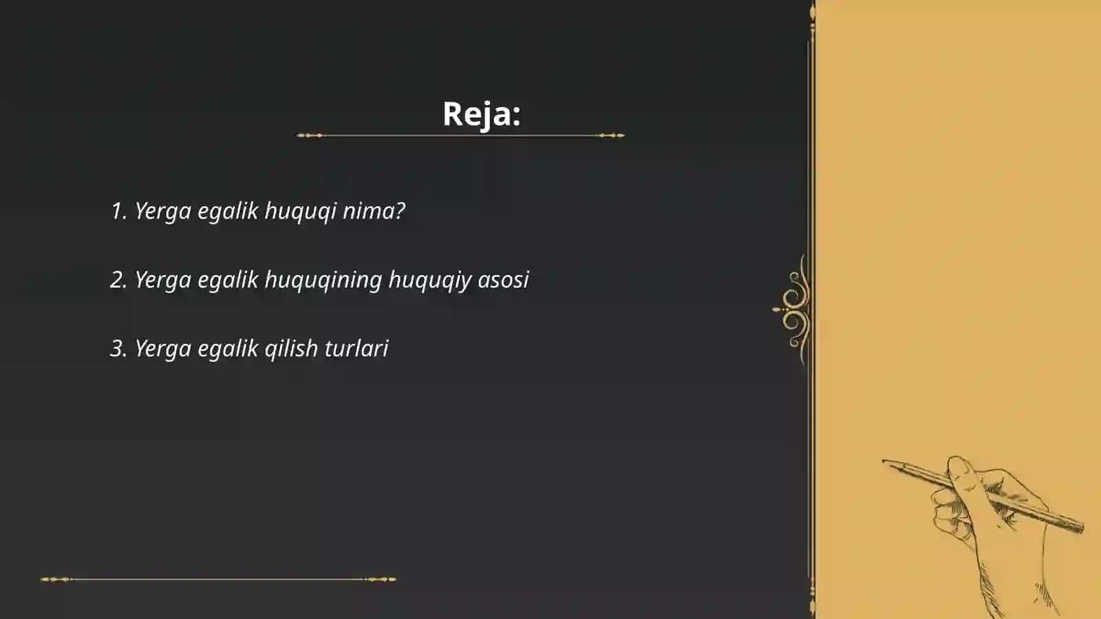 Yerga egalik huquqi, oʻzaro oldi sotdi shartnomalarining mohiyati 2
