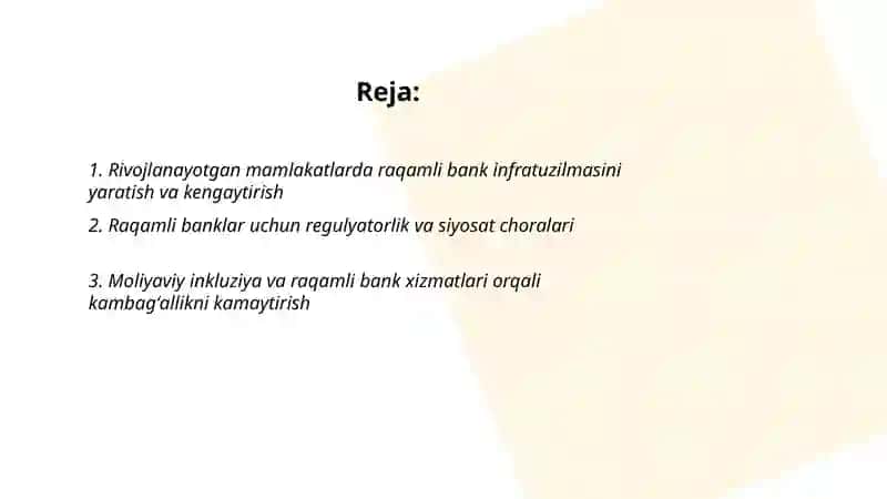 Rivojlanayotgan mamlakatlarda raqamli bankni rivojlantirish istiqbolari 2