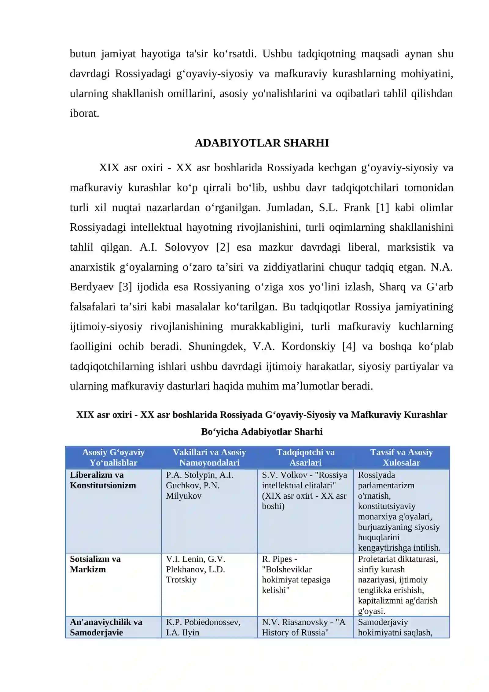 XIX ASR OXIRI-XX ASR BOSHLARIDA ROSSIYADA GʻOYAVIY-SIYOSIY VA MAFKURAVIY KURASHLAR 2