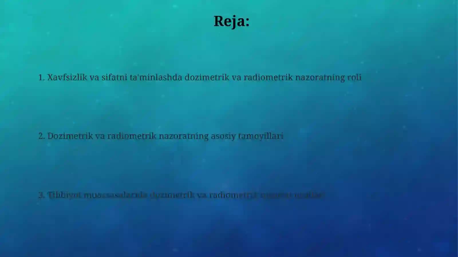 Kasalxona radiologik va rentgenologik bo'limlarida dozimetrik radiometrik nazorat 2
