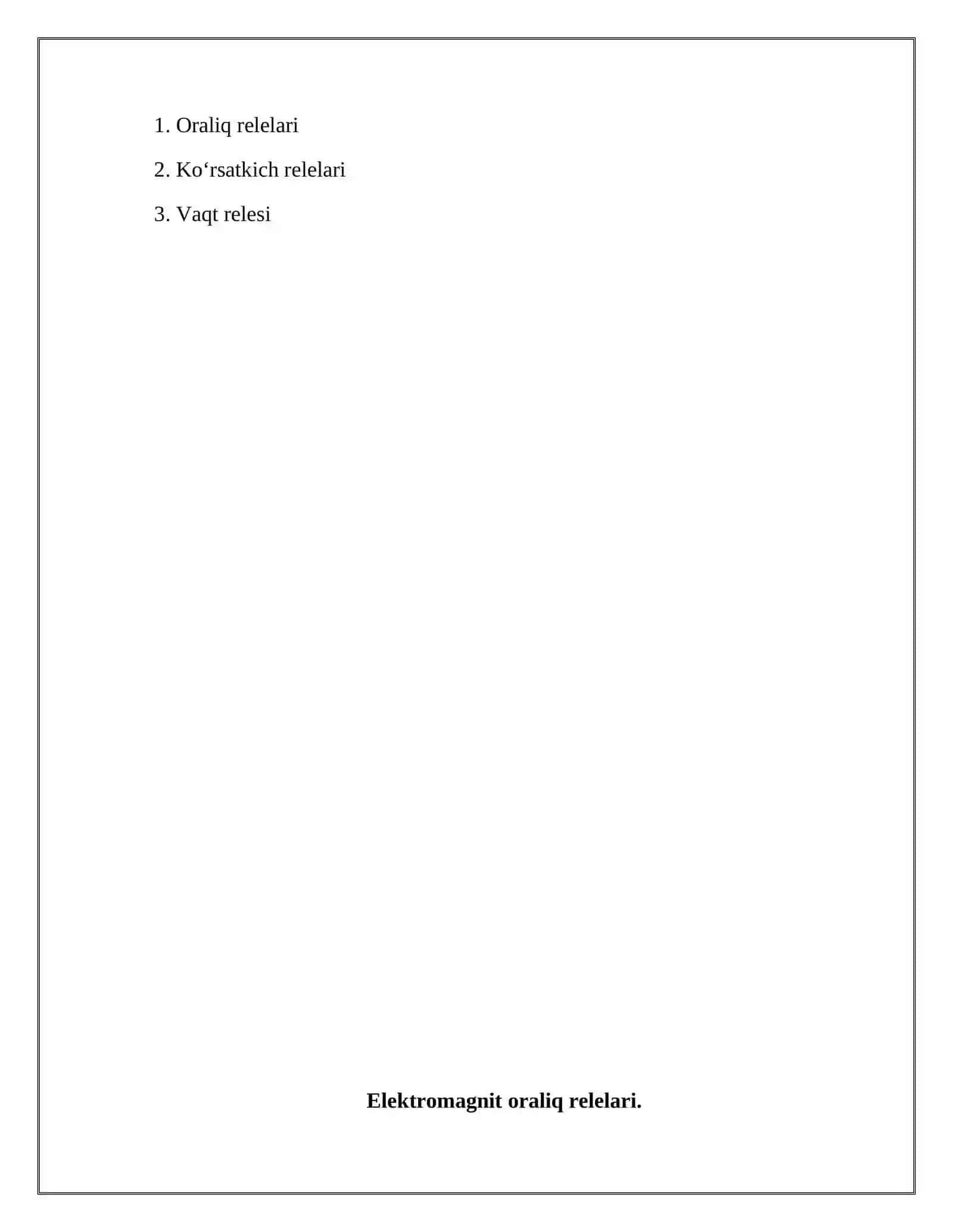 Elektromagnit oraliq relelari 2
