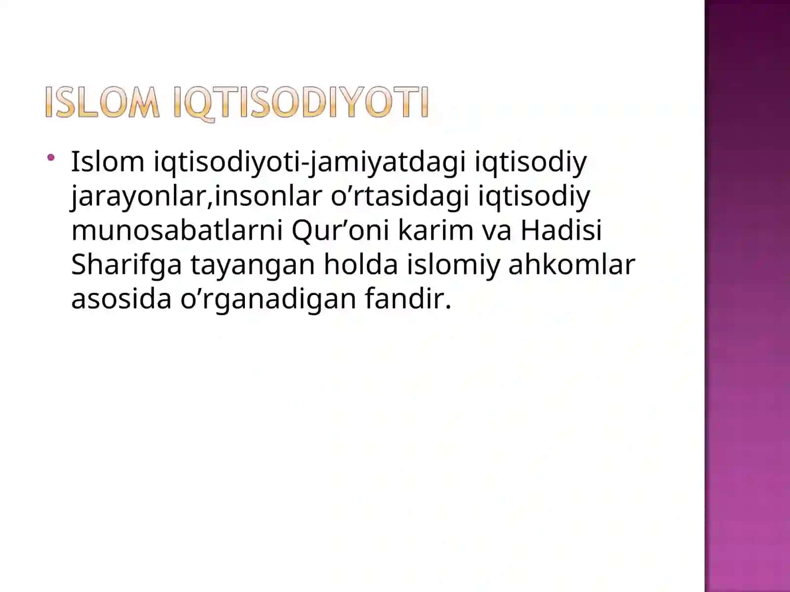 Islom iqtisodiyoti 2
