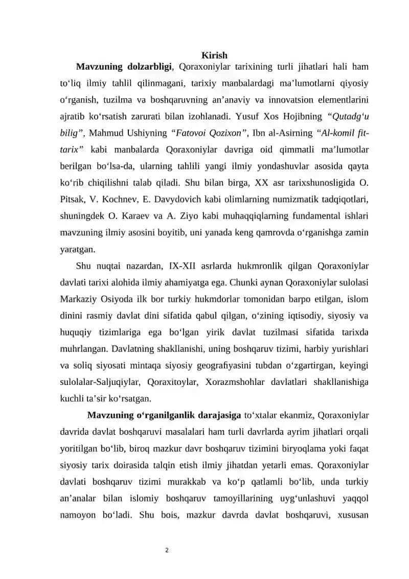 "Qoraxoniylar davrida davlat boshqaruv" 2