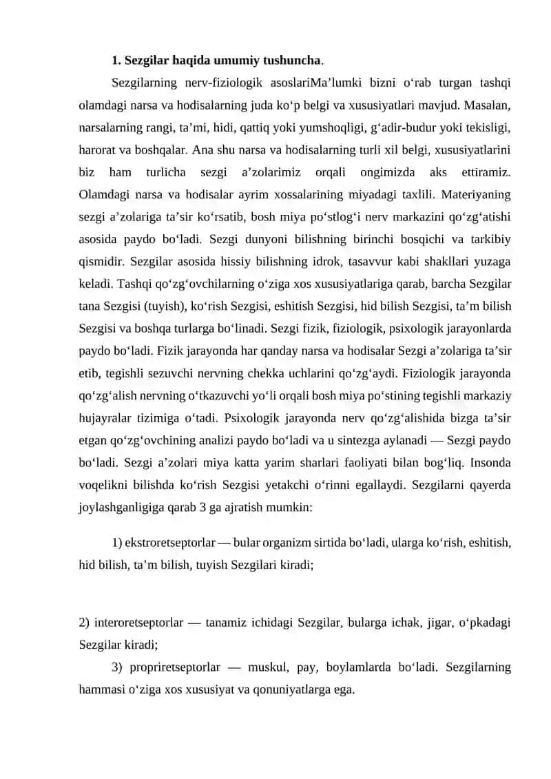 Sezgilar haqida umumiy tushuncha 2