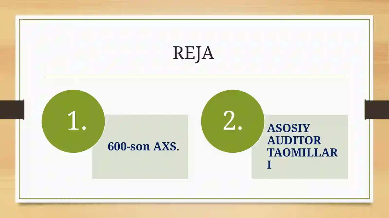 BOSHQA AUDITOR ISH NATIJALARIDAN FOYDALANISH 2