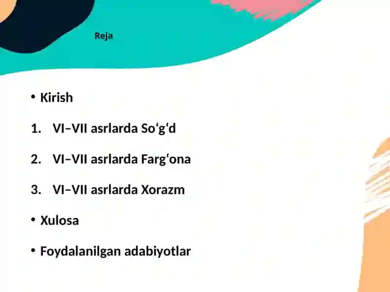 VI-VII asrlarda So‘g‘d, Farg‘ona va Xorazm 2