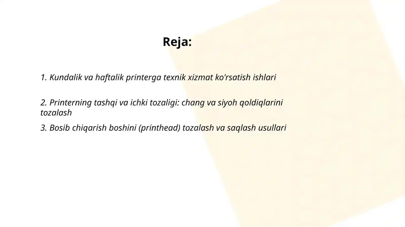 Printerga texnik xizmat koʻrsatish 2