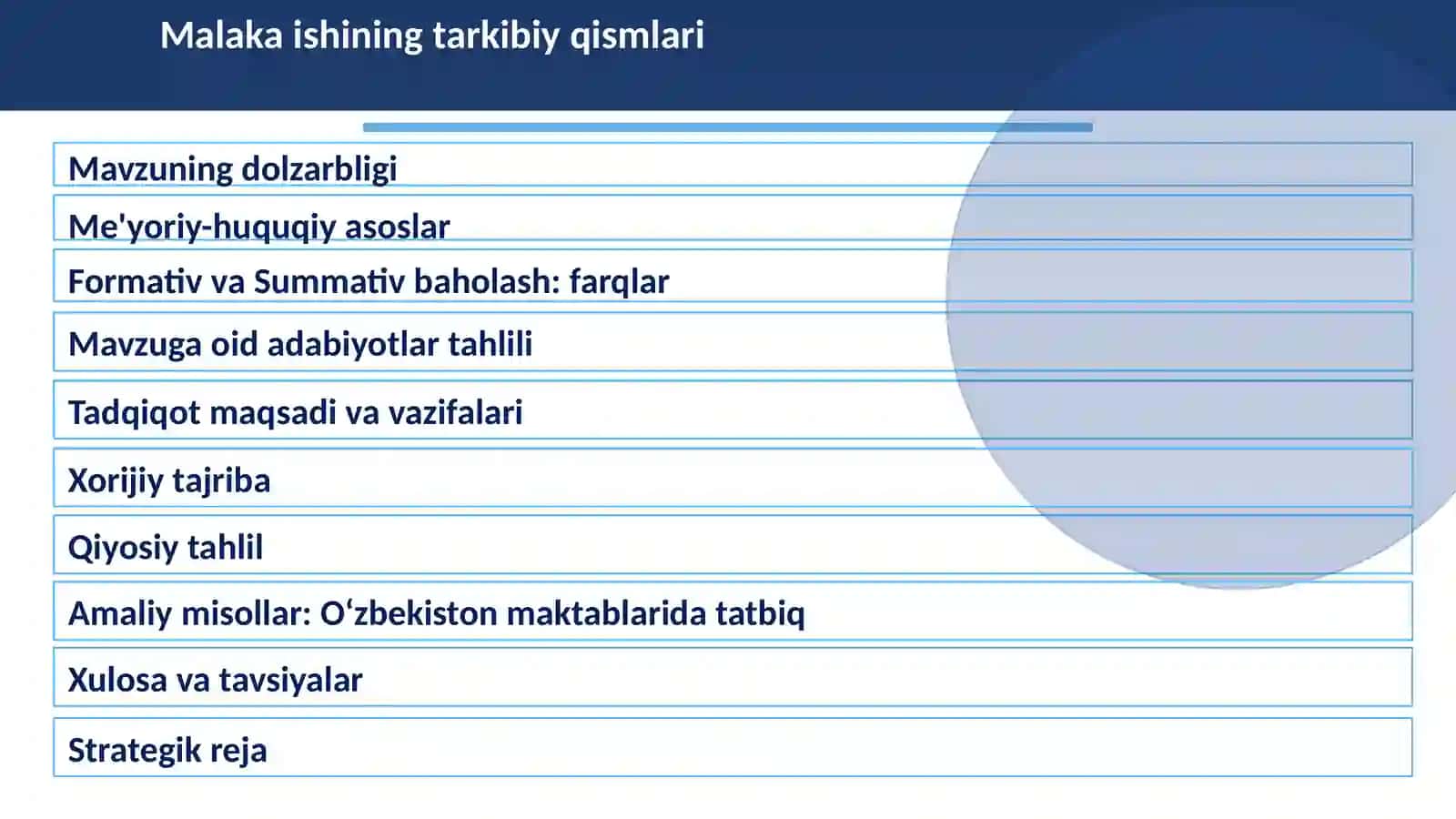 O'ZBEKISTONDA FORMATIV VA SUMMATIV BAHOLASH TAMOYILLARI ASOSIDA O'QUVCHILAR RIVOJLANISHINI BAHOLASH VA QOʻLLAB-QUVVATLASH 2
