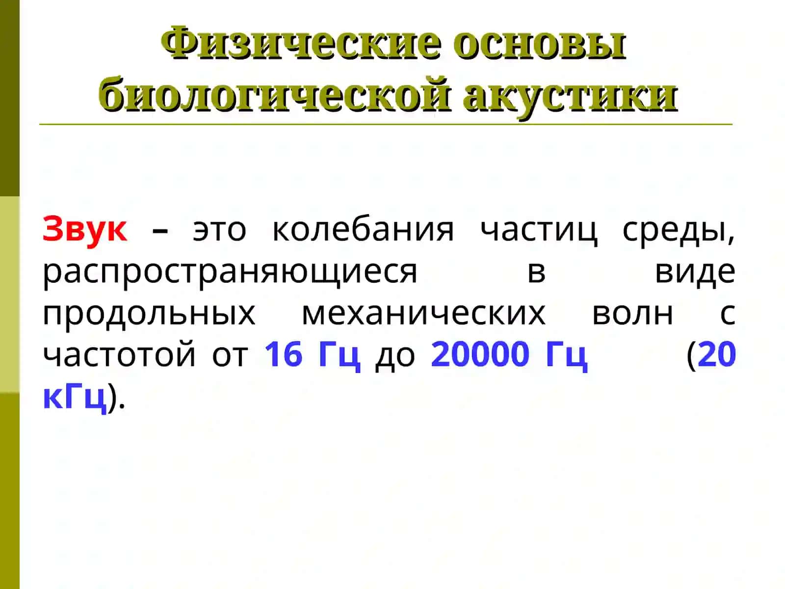 Физические основы биологической акустики 2
