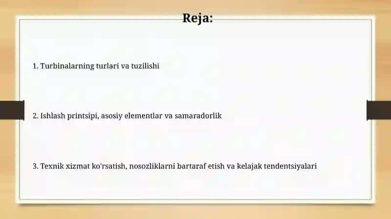 Turbinalarning turlari va tuzilishi 2