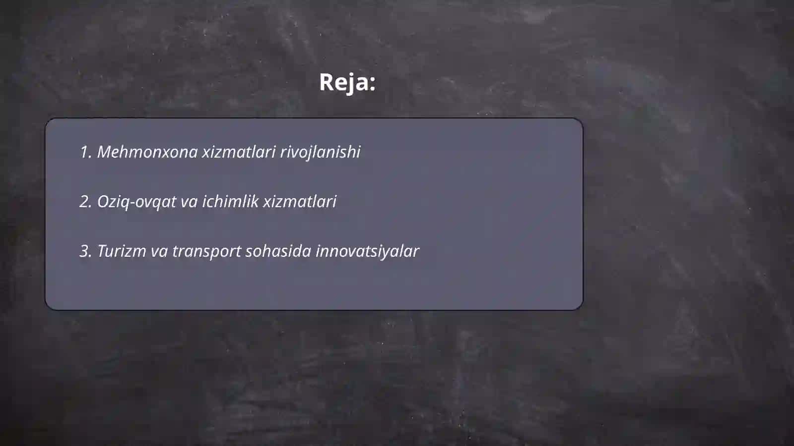 Mehmonxona xizmatlari rivojlanishi 2