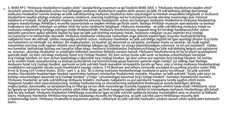 Moliyaviy hisobotning xalqaro standartlariga o'tish bo'yicha qo'shimcha chora tadqirlar 2