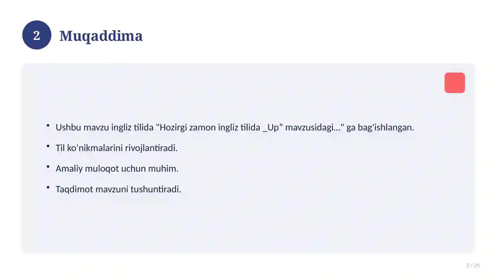 Hozirgi zamon ingliz tilida _Up” mavzusidagi Bitiruv malakaviy ishi 2