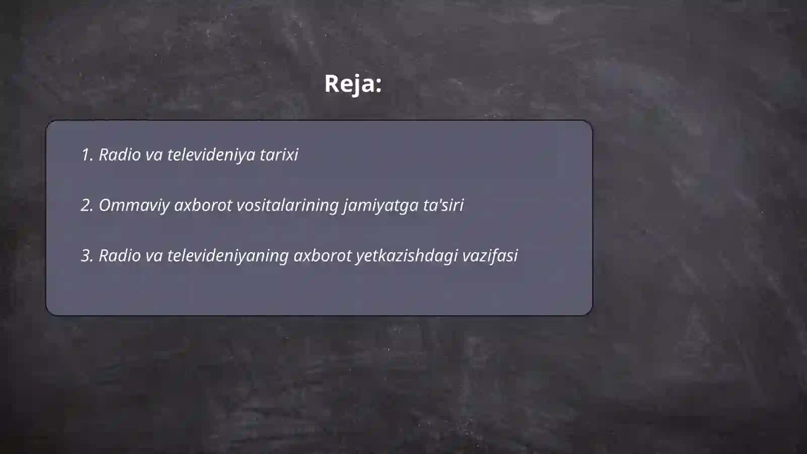 Radio va Televideniya Tezkor va Ommaviy Axborot Sifatida 2