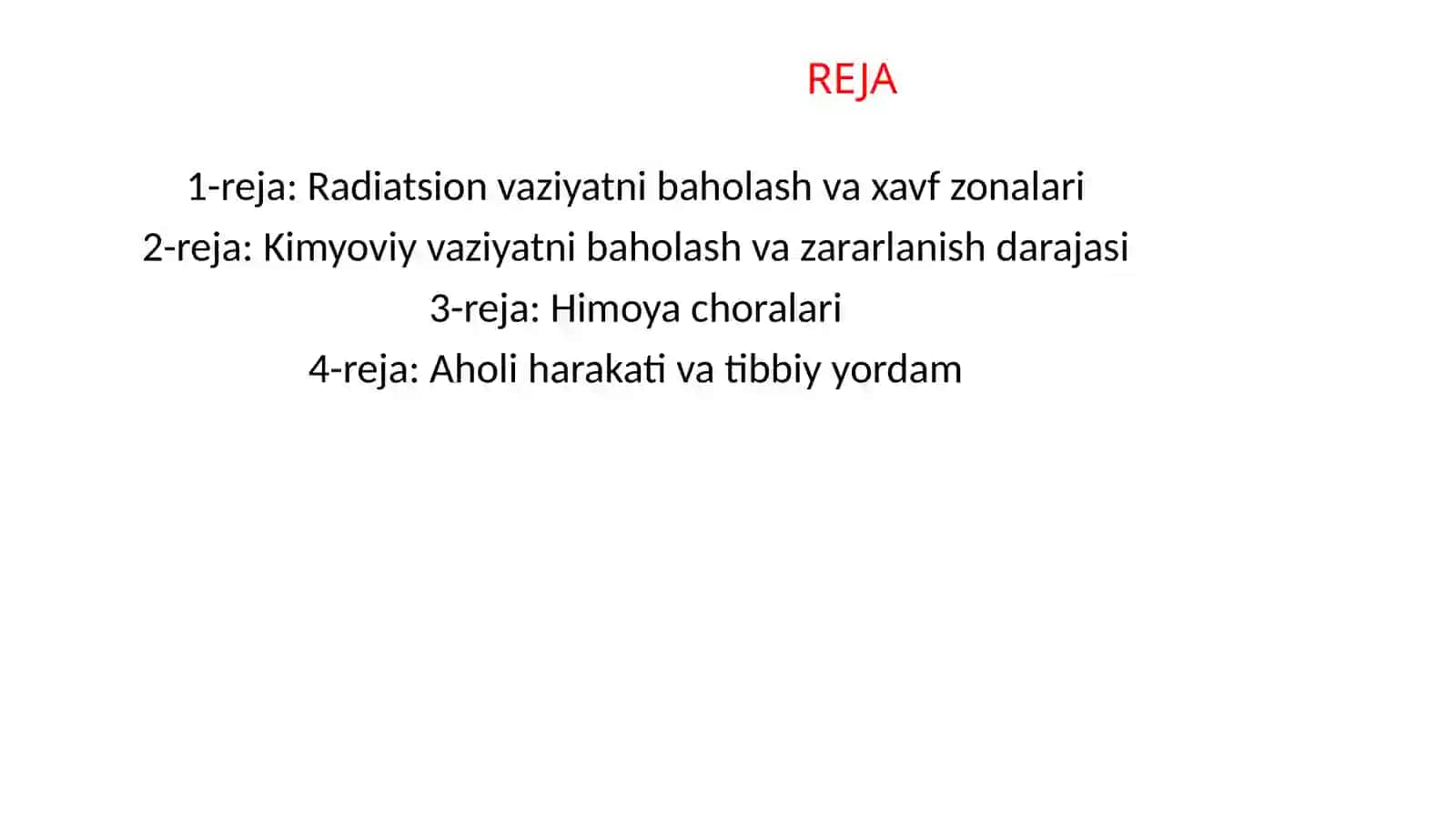 Radiatsion va kimyoviy vaziyatni baholash 2