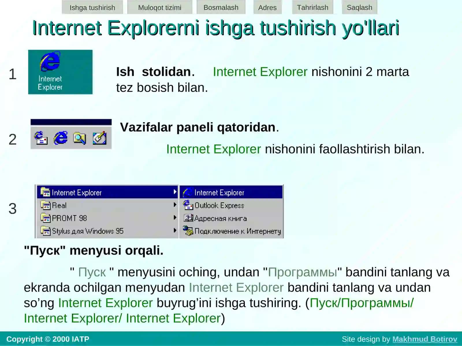 Internet Explorer dasturi 2