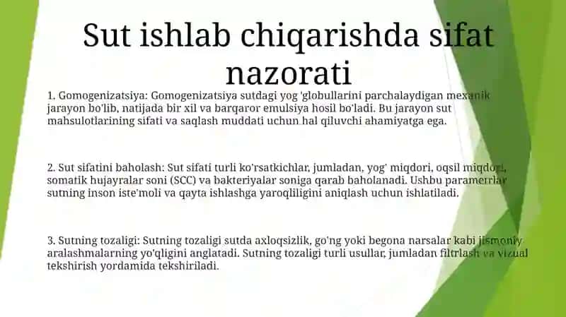 Sutning Sifatini Aniqlash Metodlarini OʻRganish 2