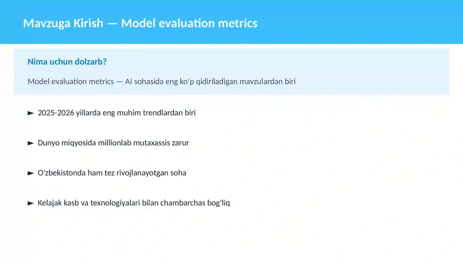 AI | MACHINE LEARNING ASOSLARI 2