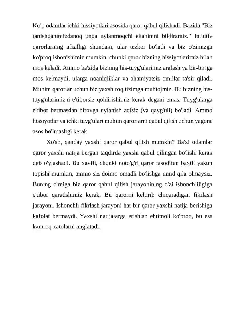 Boshqaruv qarorlarini qabul qilishda kreativ fikrlashning o’rni 2