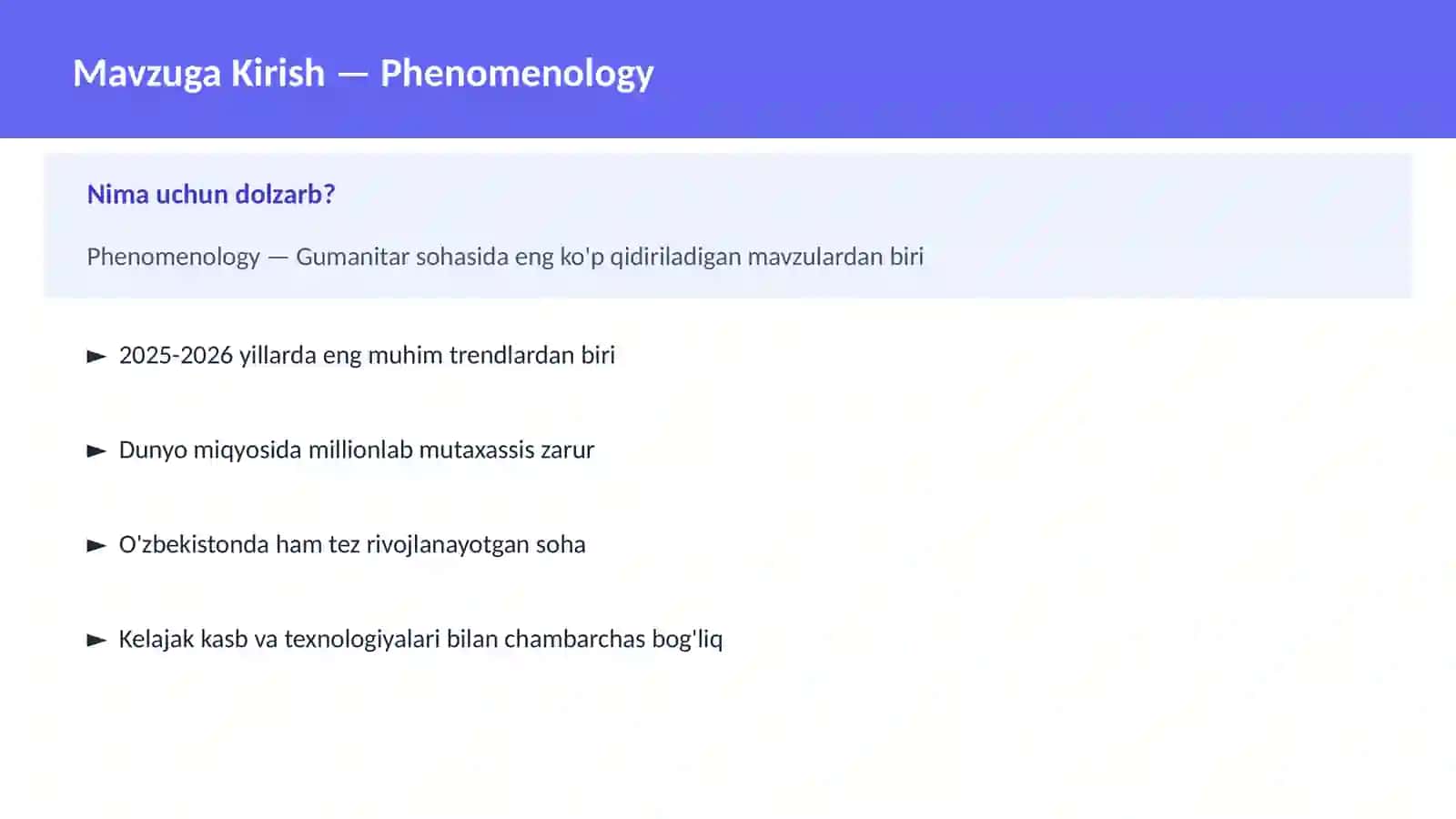 Phenomenology 2