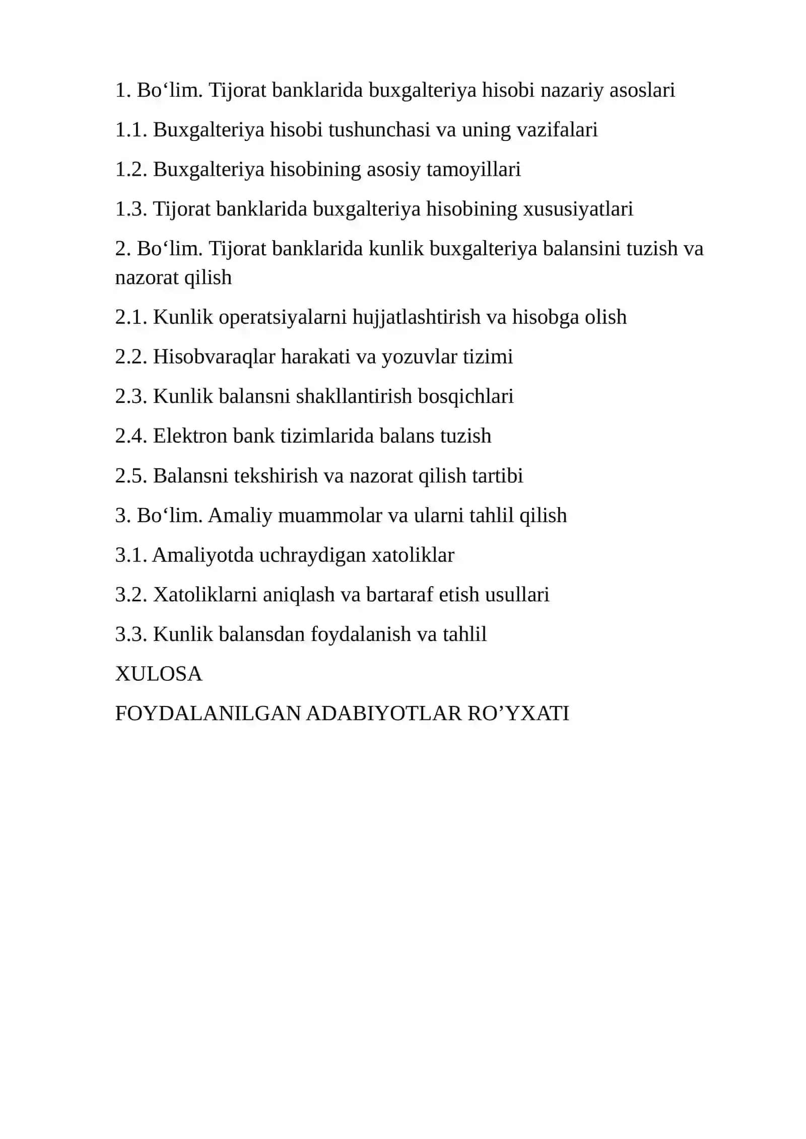 TIJORAT BANKLARIDA BUXGALTERIYA HISOBINING O'RNI VA AHAMIYATI 2