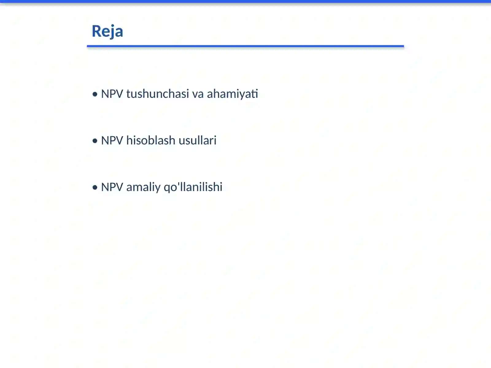 Sof joriy qiymat NPV va uni hisoblash 2