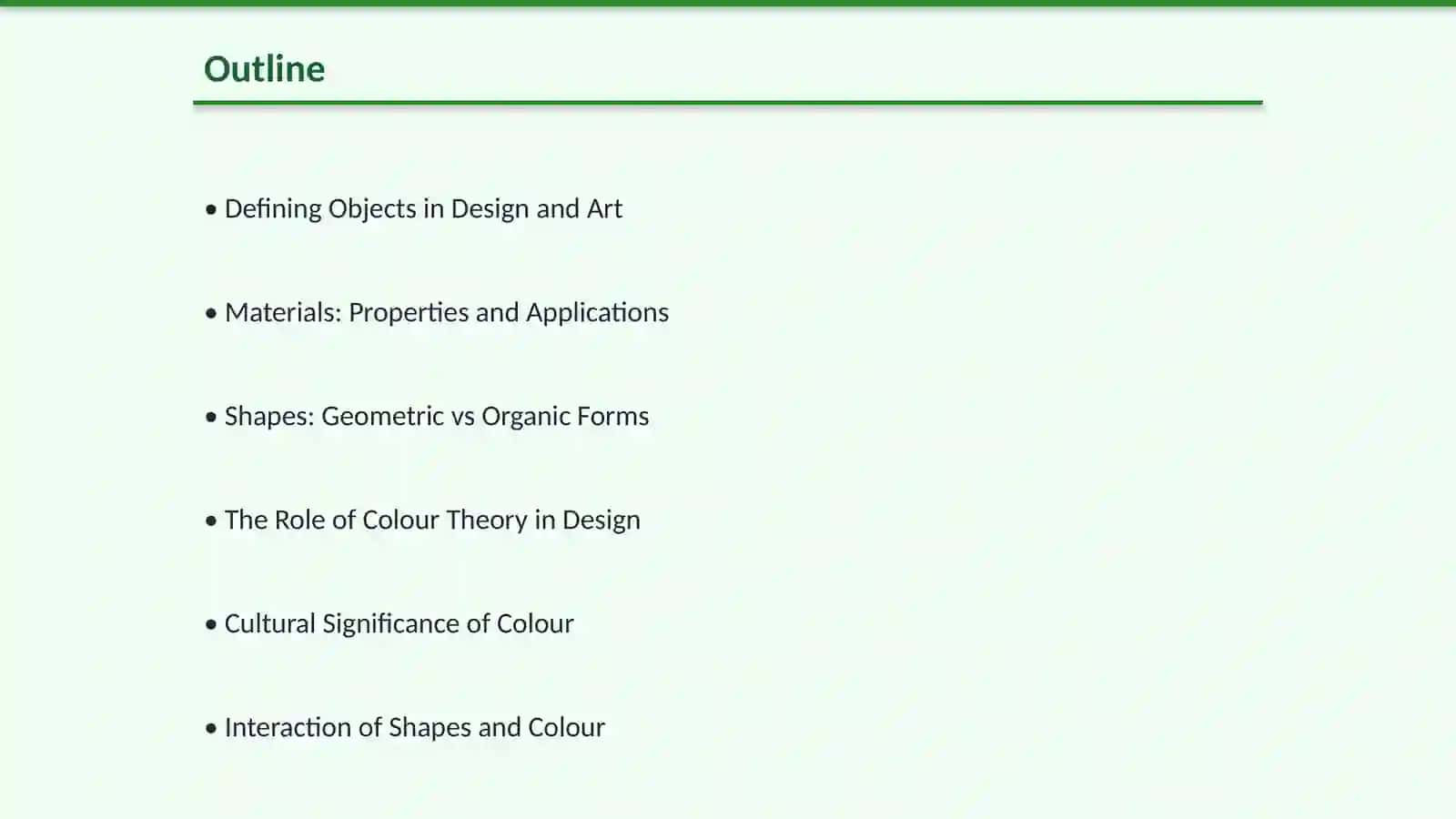 Objects, materials, shapes and colour 2