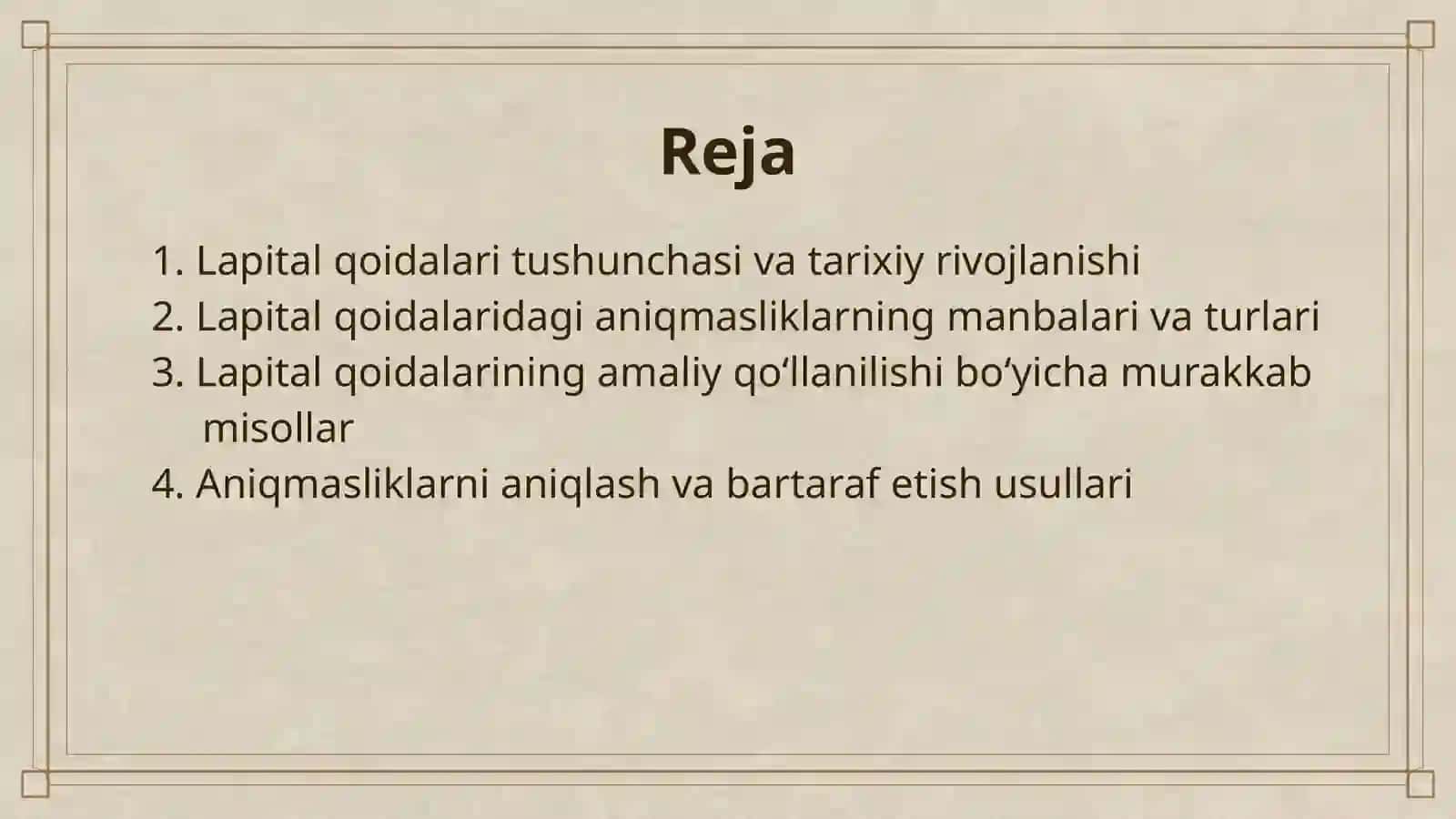 LAPITAL QOIDASI VA ANIQMASLIKLARNI OCHISHGA DOIR MISOLLAR 2