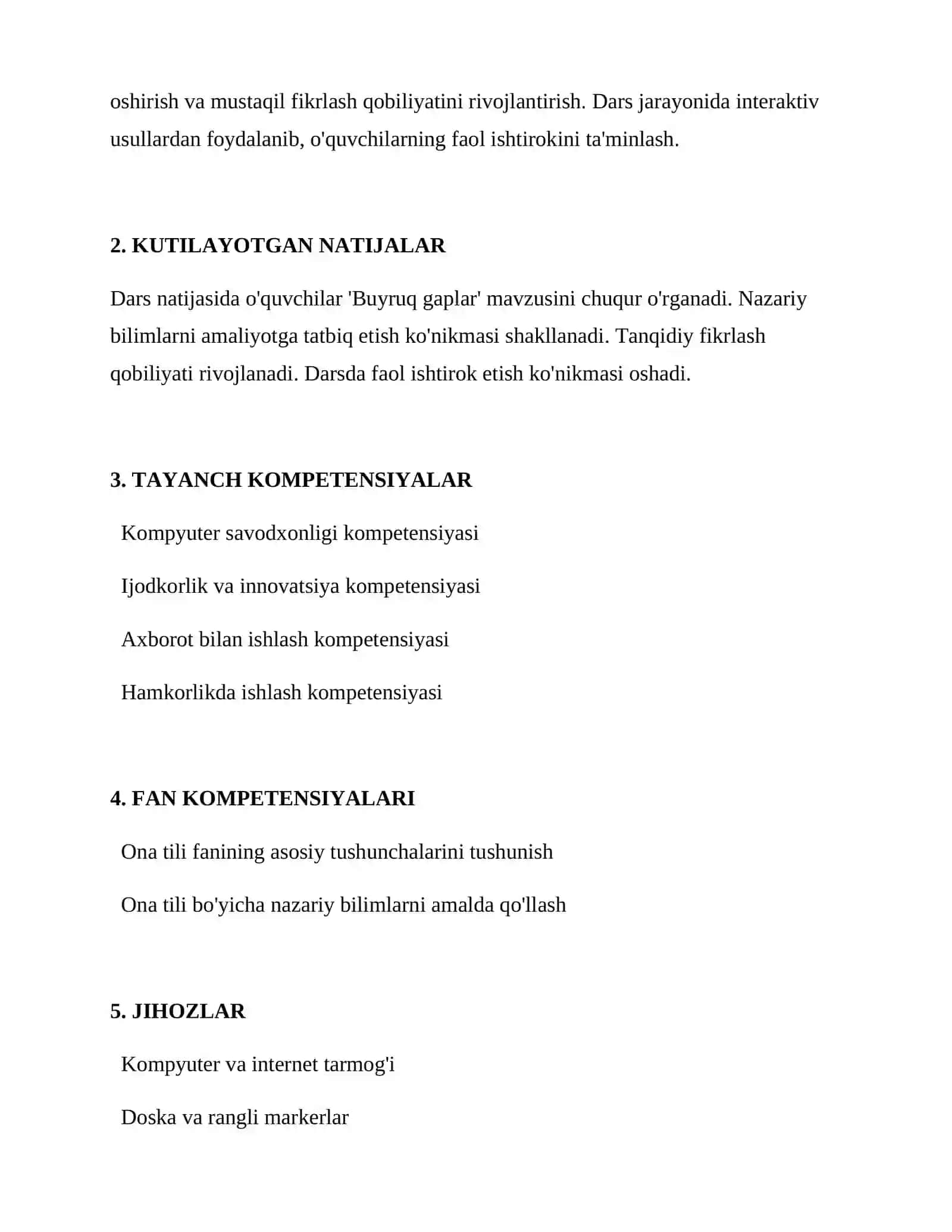 Buyruq gaplar 2