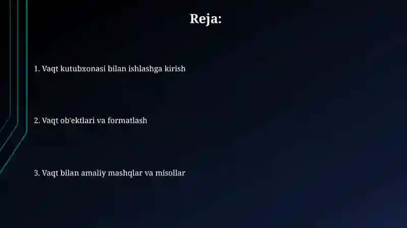Time kutubxonasi yordamida vaqt bilan ishlash dasturlashga oid 2
