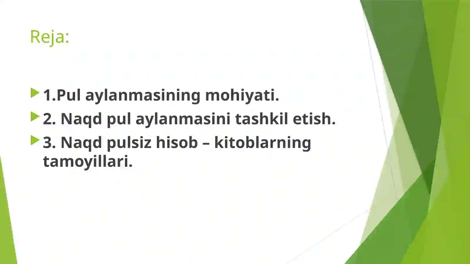 Pul aylanishi va uning tarkibi 2