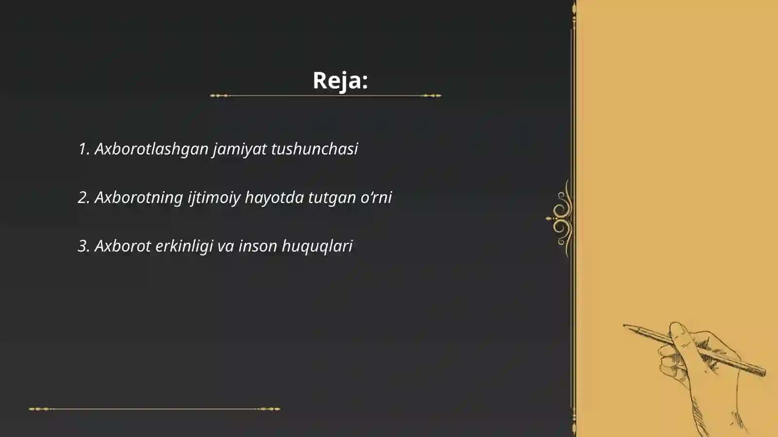 Axborotlashgan jamiyatda axborotning oʻrni hamda erkinligi 2
