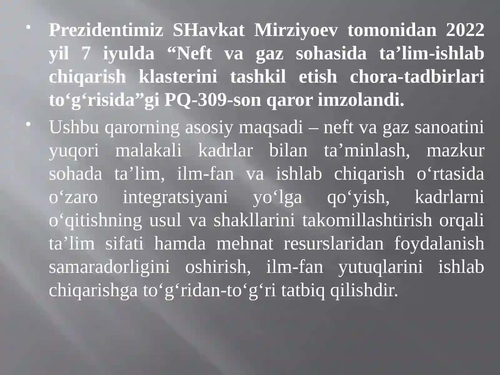 NEFT VA GAZ SOHASIDA TA’LIM-ISHLAB CHIQARISH KLASTERI TASHKIL ETILDI 2