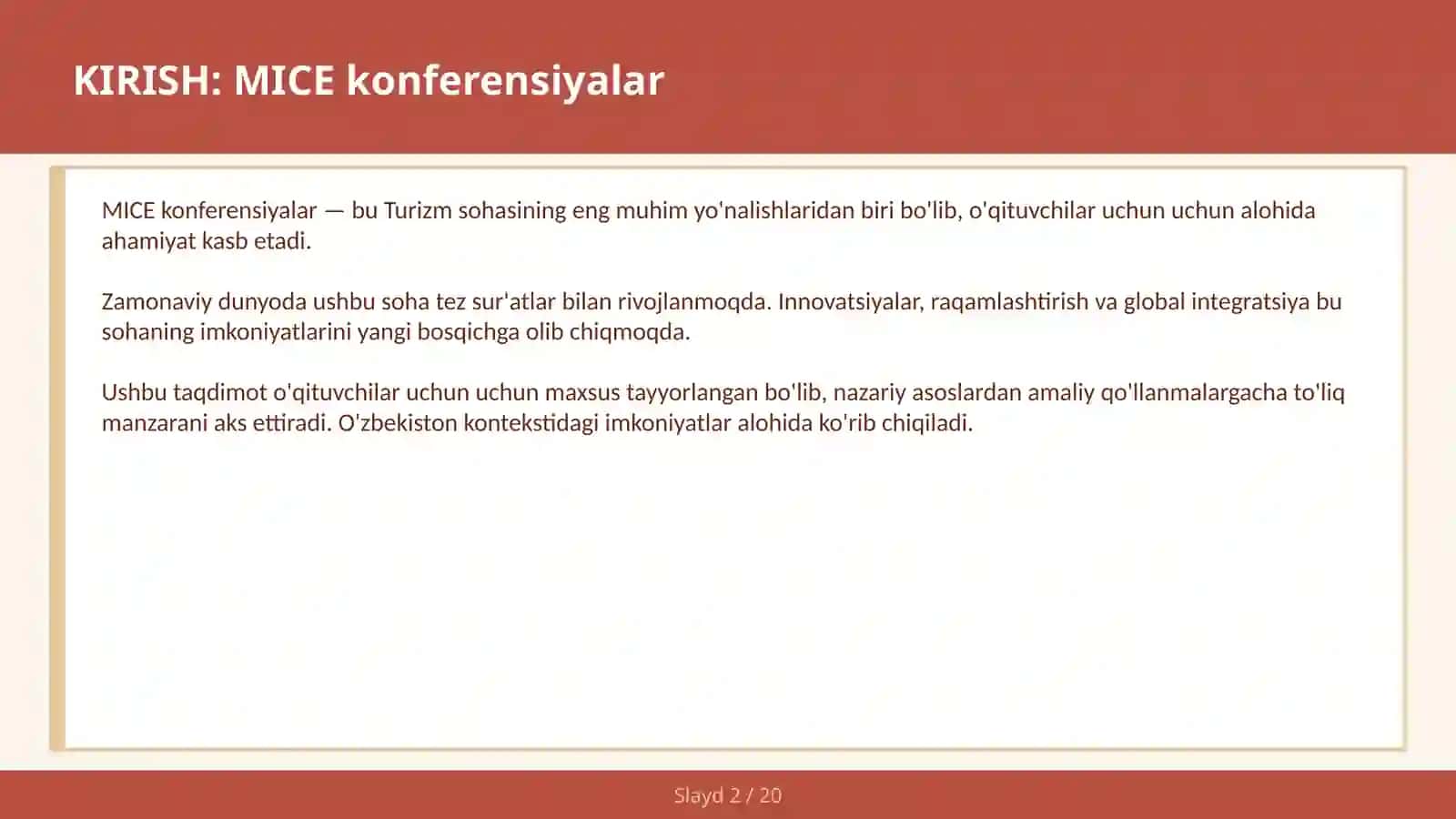 MICE KONFERENSIYALAR 2