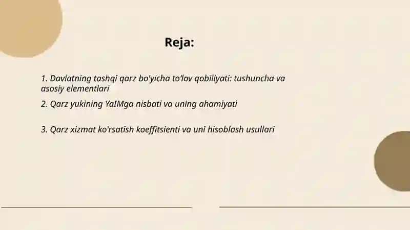 Davlatning tashqi qarz bo‘yicha to‘lov qobiliyati 2