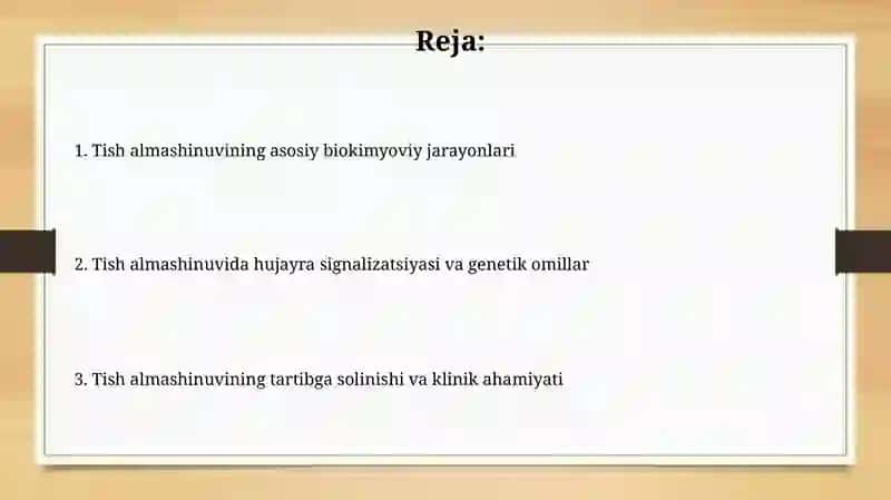 Tishlar almashuvining biokimyoviy asoslari 2