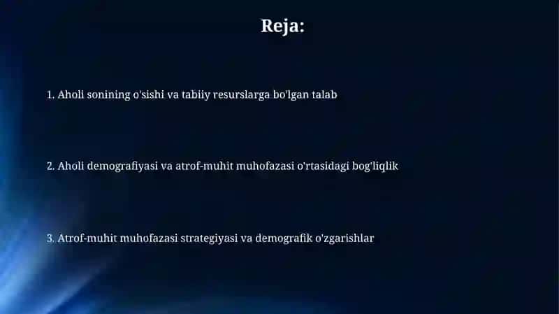 Inson demografiyasi va atrof muhit muhofazasi 2