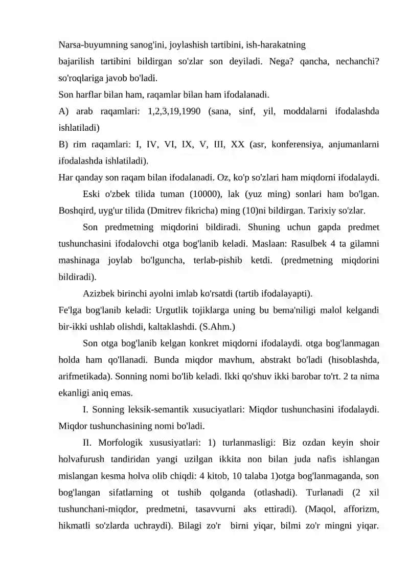 Sonlar haqida ma'lumot 2