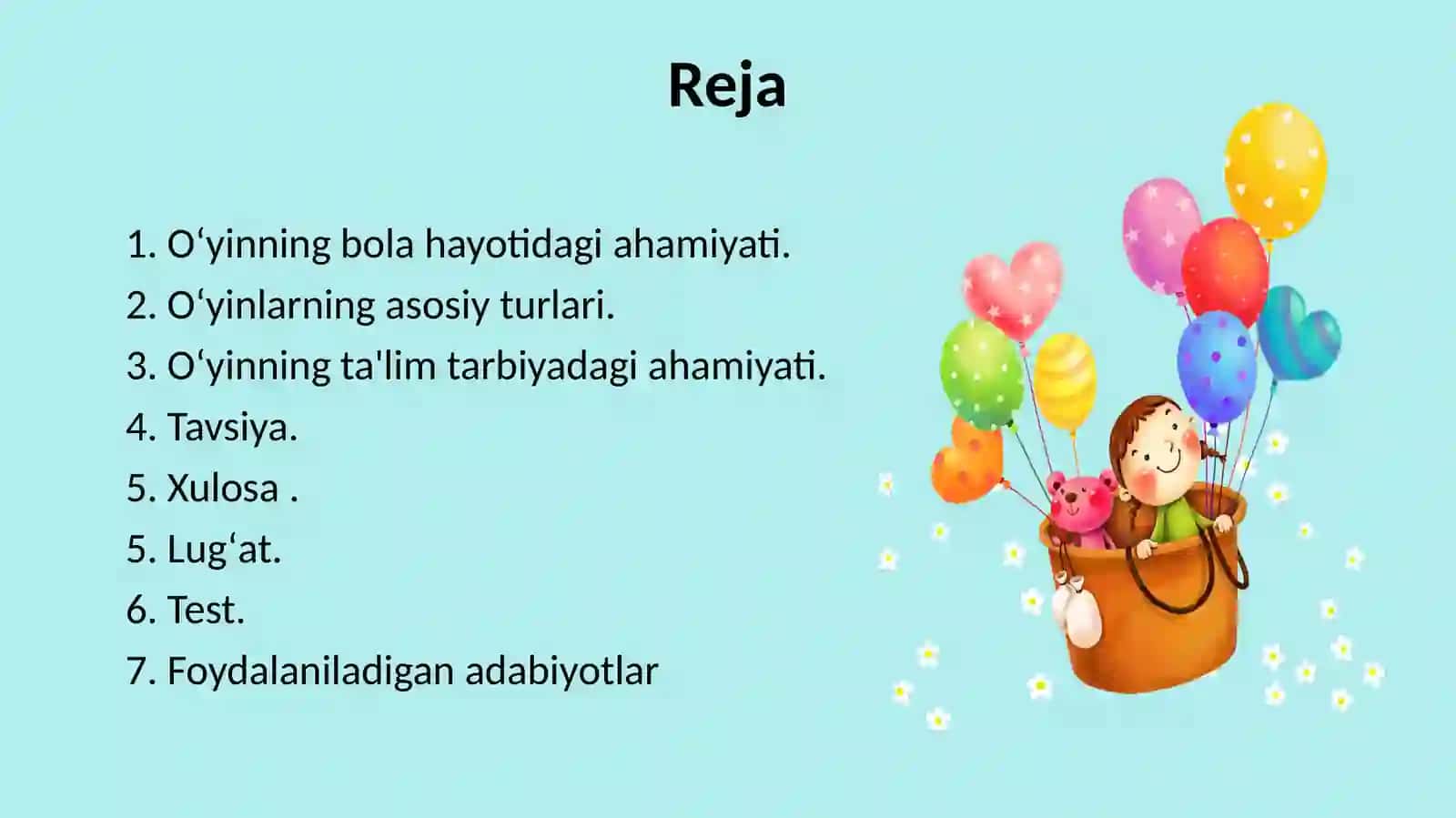 Maktabgacha ta’lim tashkilotlarida o‘yin turlari. slayd 2