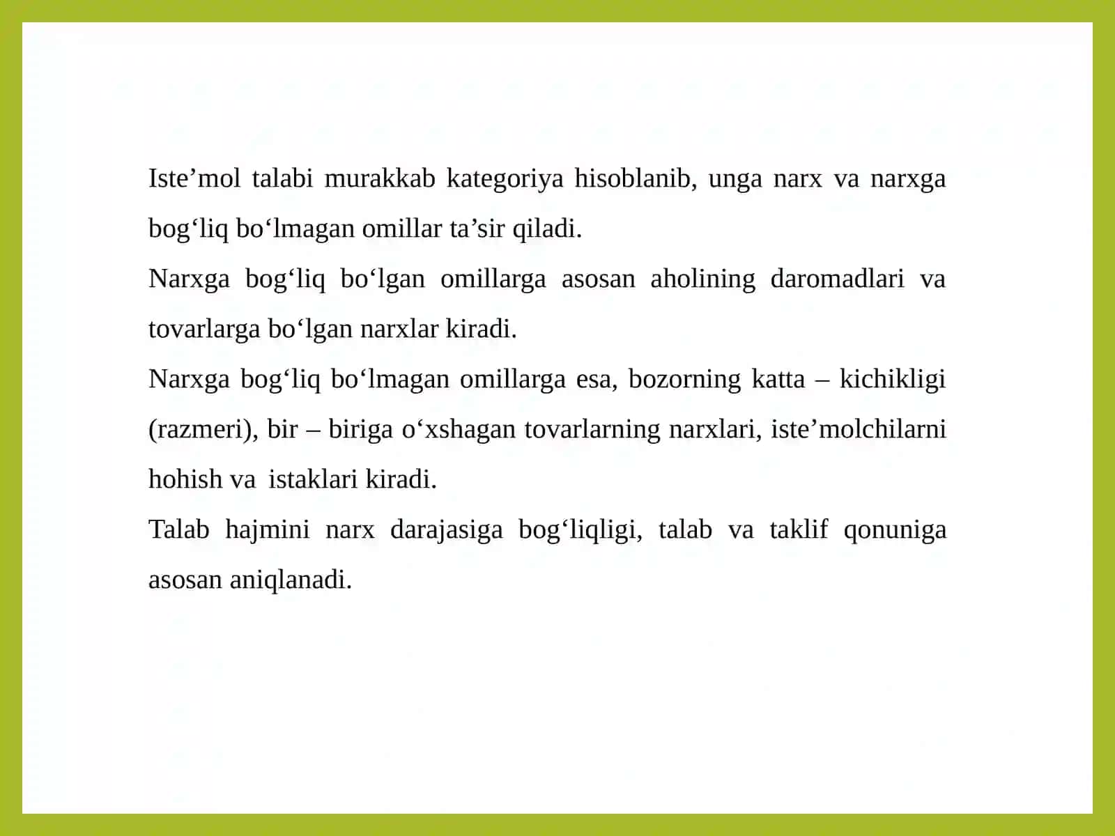 Talabni qondirishni tadqiq etish va proqnoz qilish 2
