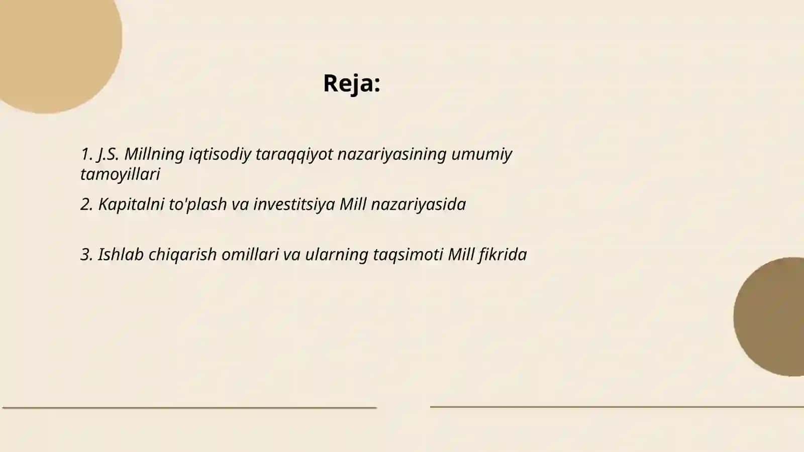 J.S. Millning iqtisodiy taraqqiyot nazariyasi 2