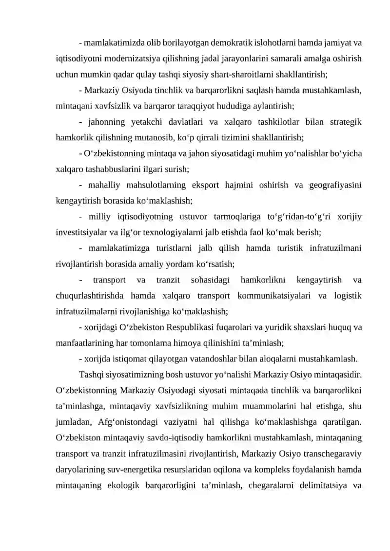 Oʻzbekiston RESPUBLIKASINING XALQARO VA MINTAQAVIY TASHKILOTLARDA ISHTIROKI 2