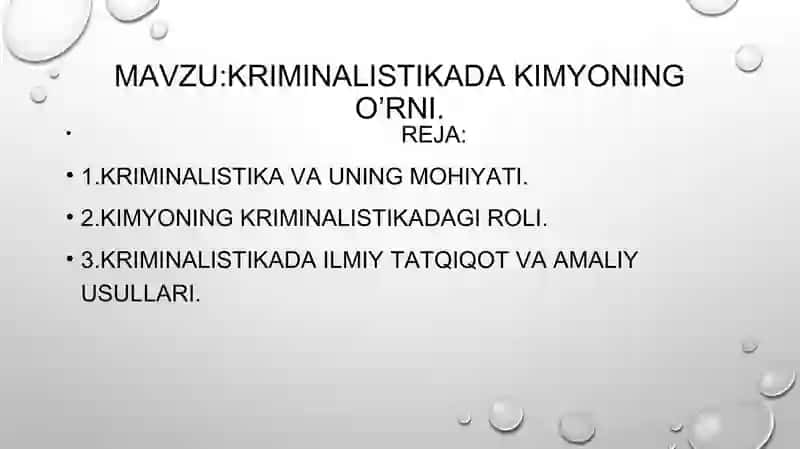 Tibbiy kimyo va kriminalistika mavzusida ilmiy qator 2