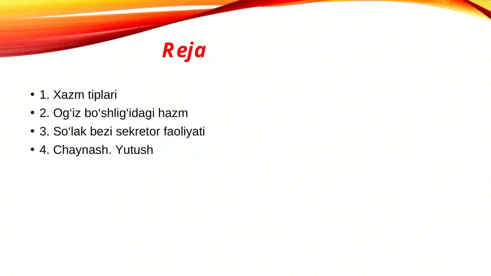 Xazm fiziologiyasi(Og‘iz bo‘shlig‘idagi hazm) 2