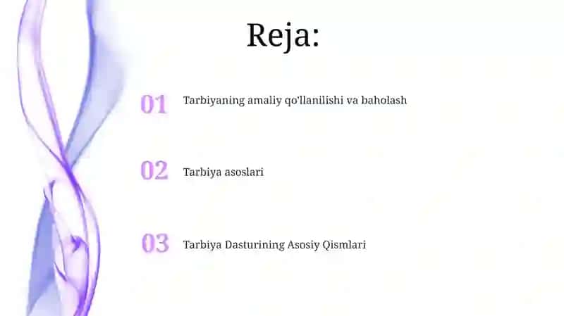 Tarbiya Dasturining Asosiy Qismlari 2