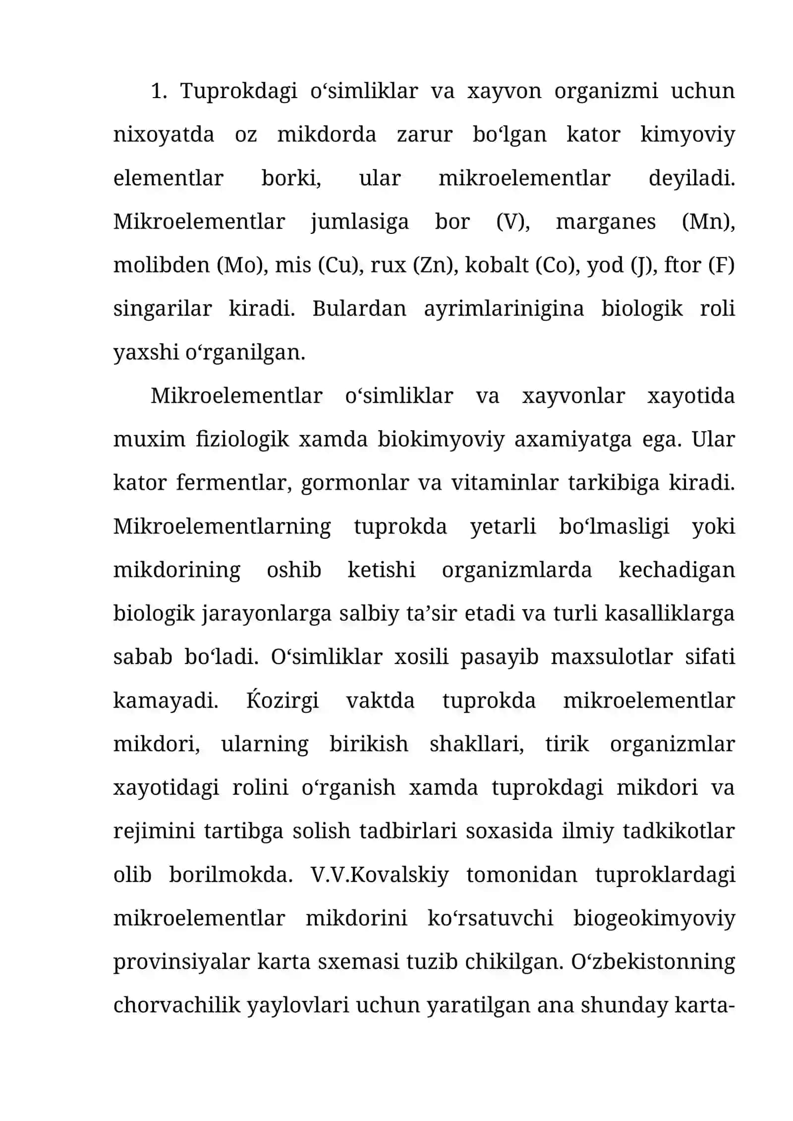 Tuproqning kimyoviy tarkibi va tuproqdagi mikroelentlari 2